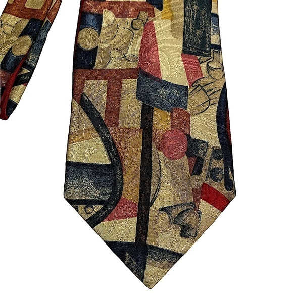 ERMENEGILDO Zegna Cubism Print Silk Tie - Picture 2 of 6